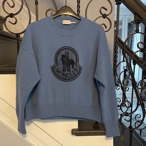 Moncler Women’s Cashmere/Wool Light Blue Crewneck Sweater Size Small